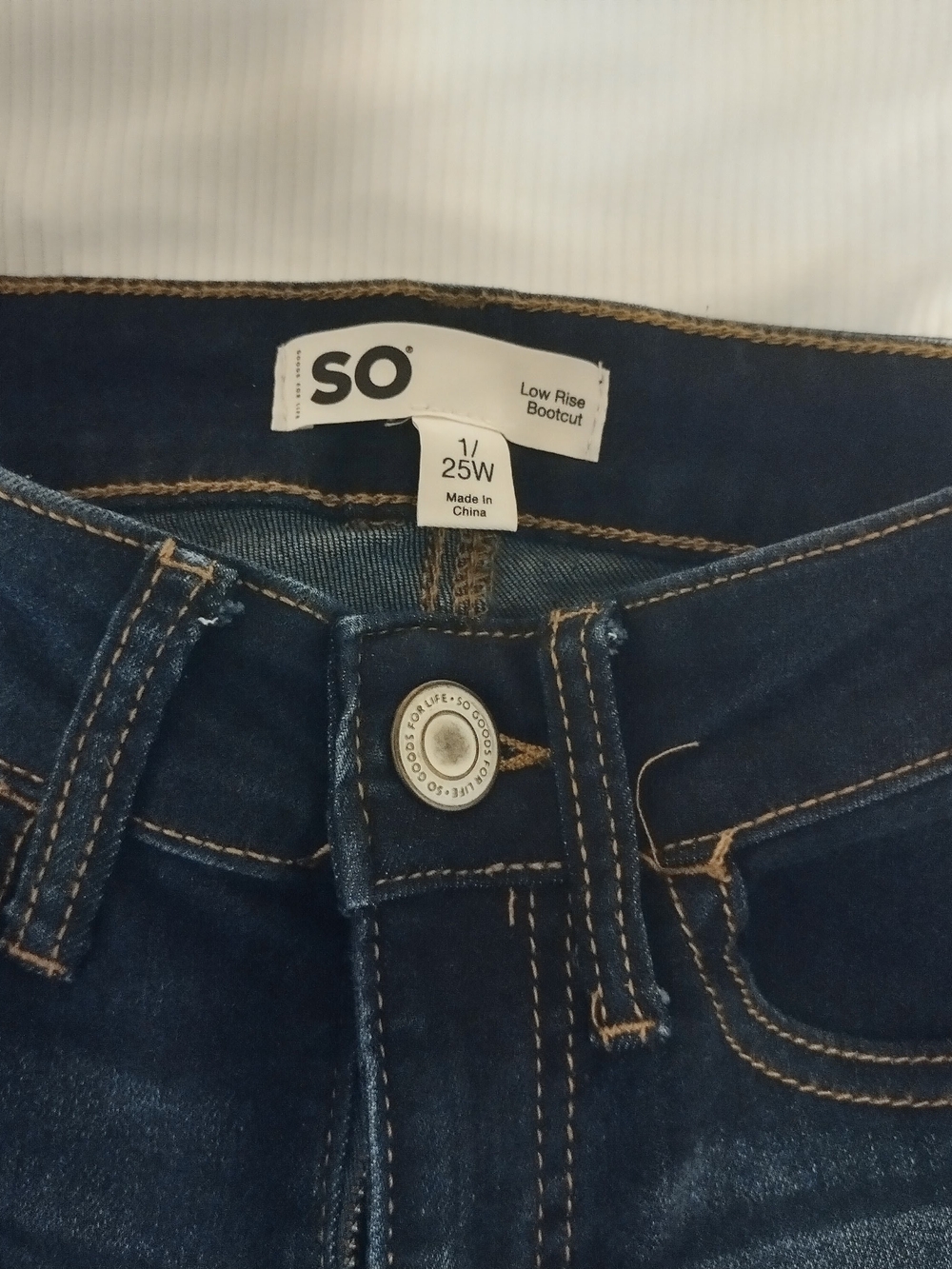 SO Women's Low Rise Bootcut Jeans - Dark Blue